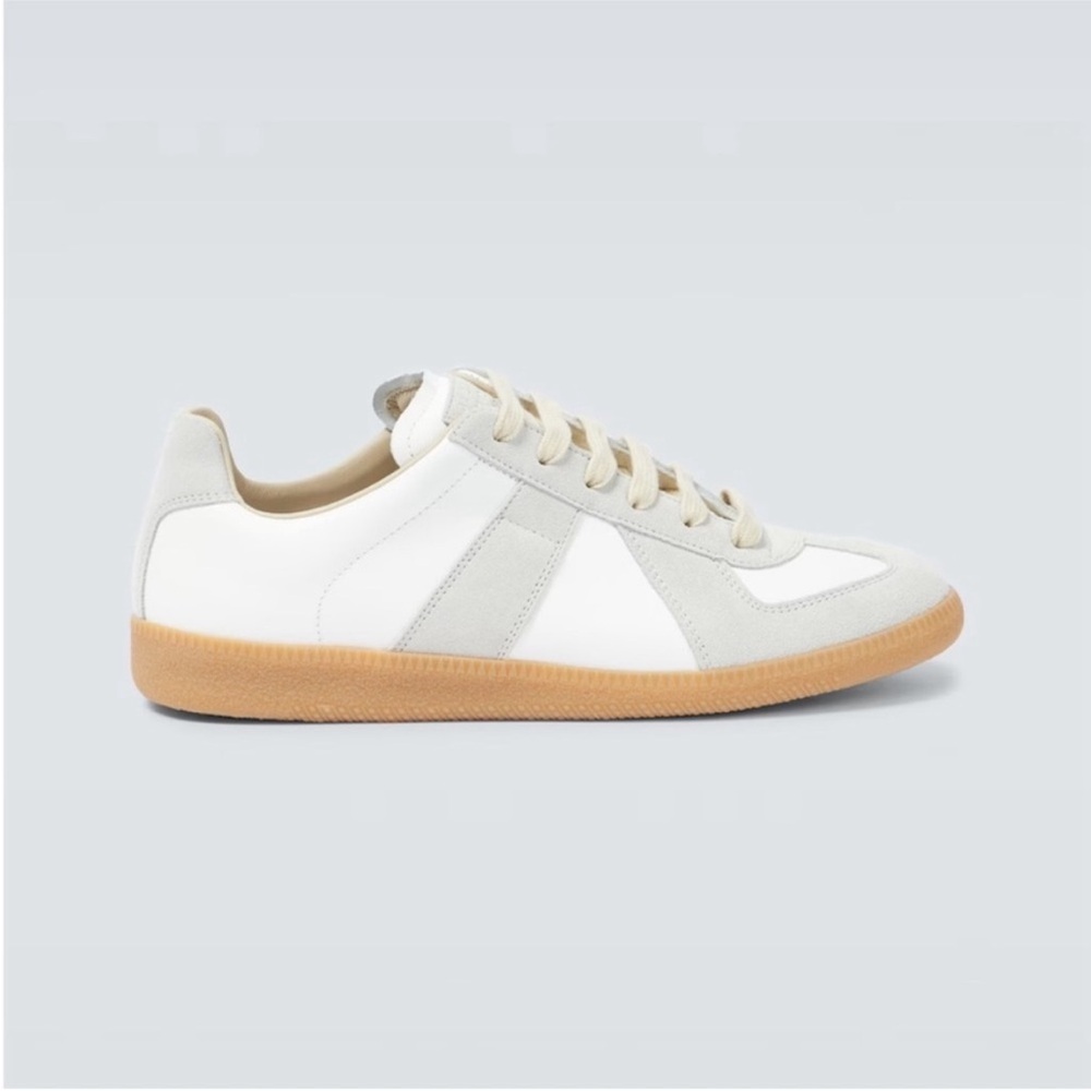 MAISON MARGIELA Replica leather and suede sneakers Size 36.5